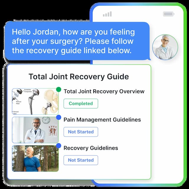 Visual example of Subflow’s online health program featuring PDF and video content delivery for patient education.