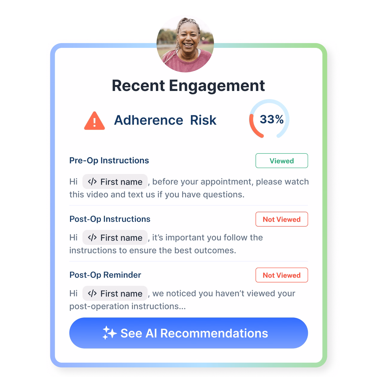Illustration of Subflow's AI automation integrating EHR systems with patient text messages for digital check-in and instructions.
